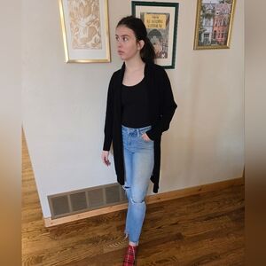 Quince Mongolian Cashmere Duster, S, Black